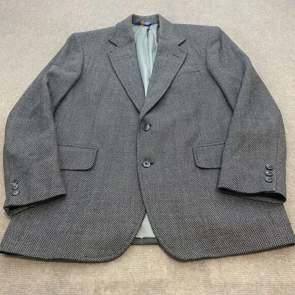 Vintage Pendleton Blazer Mens Size 42 Gray Wool Blend Rockabilly Tweed - Picture 1 of 14